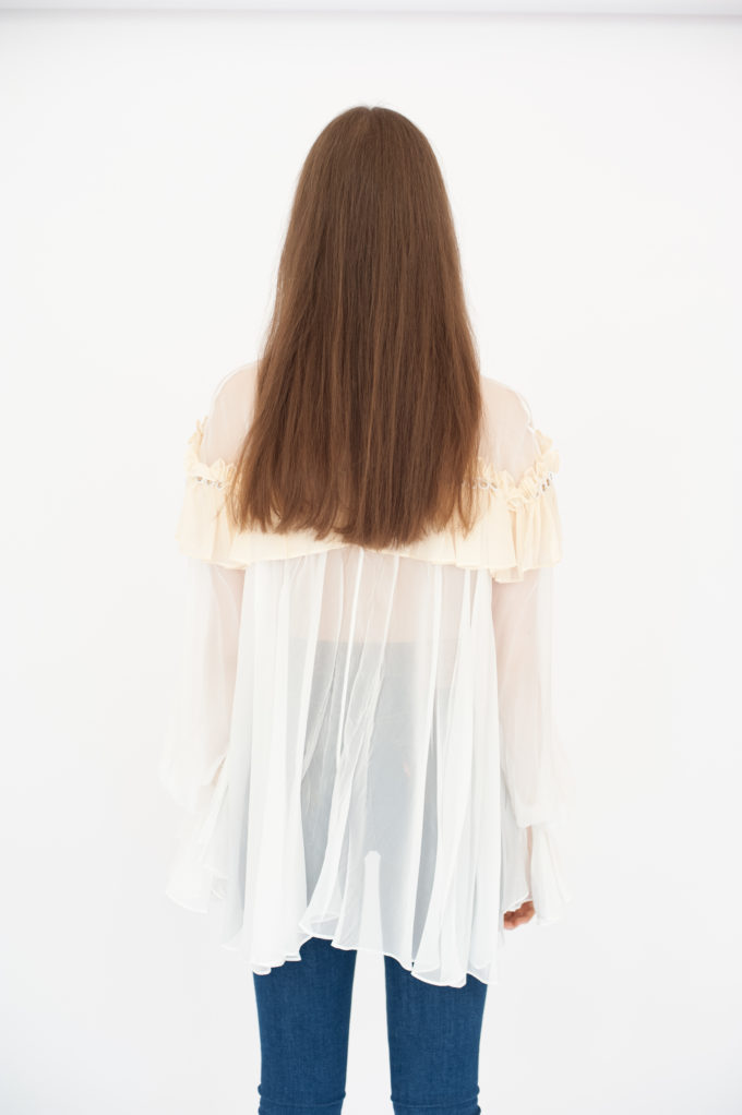 Frill shirt with eyelet details