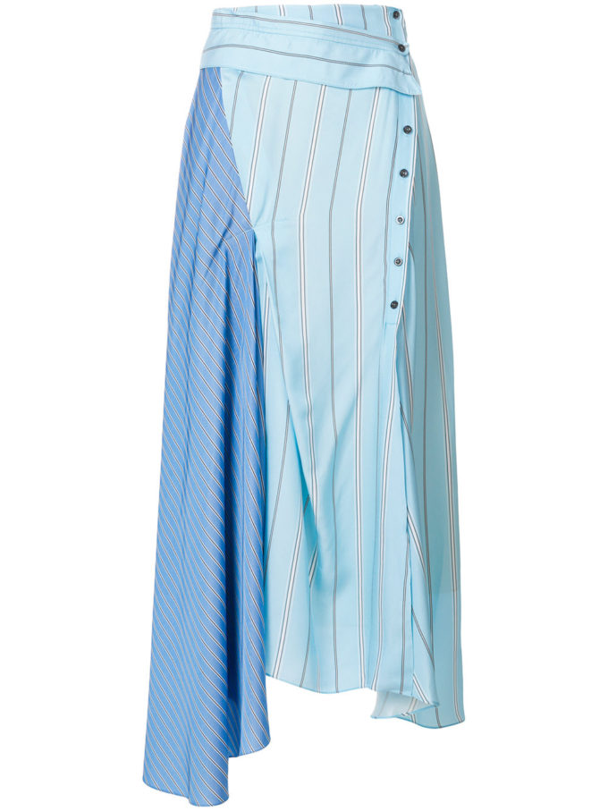 Asymmetrical striped skirt