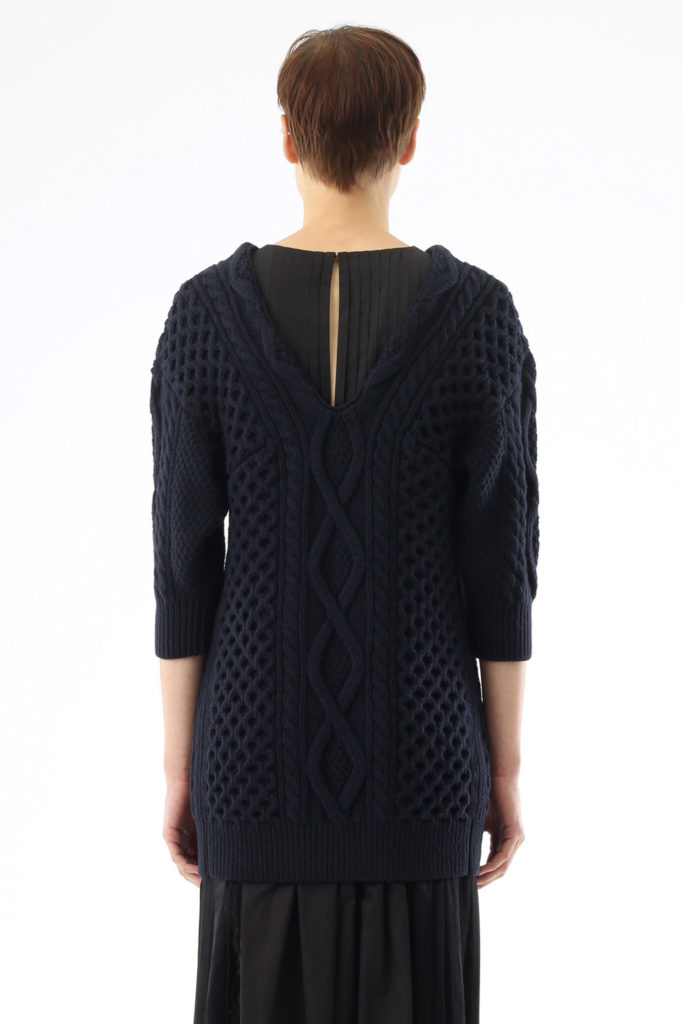 Split-front wool sweater