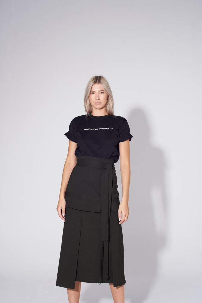 Midi skirt in khaki