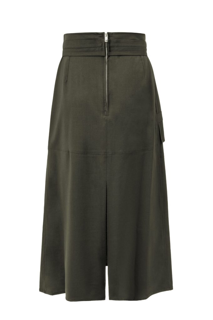 Midi skirt in khaki