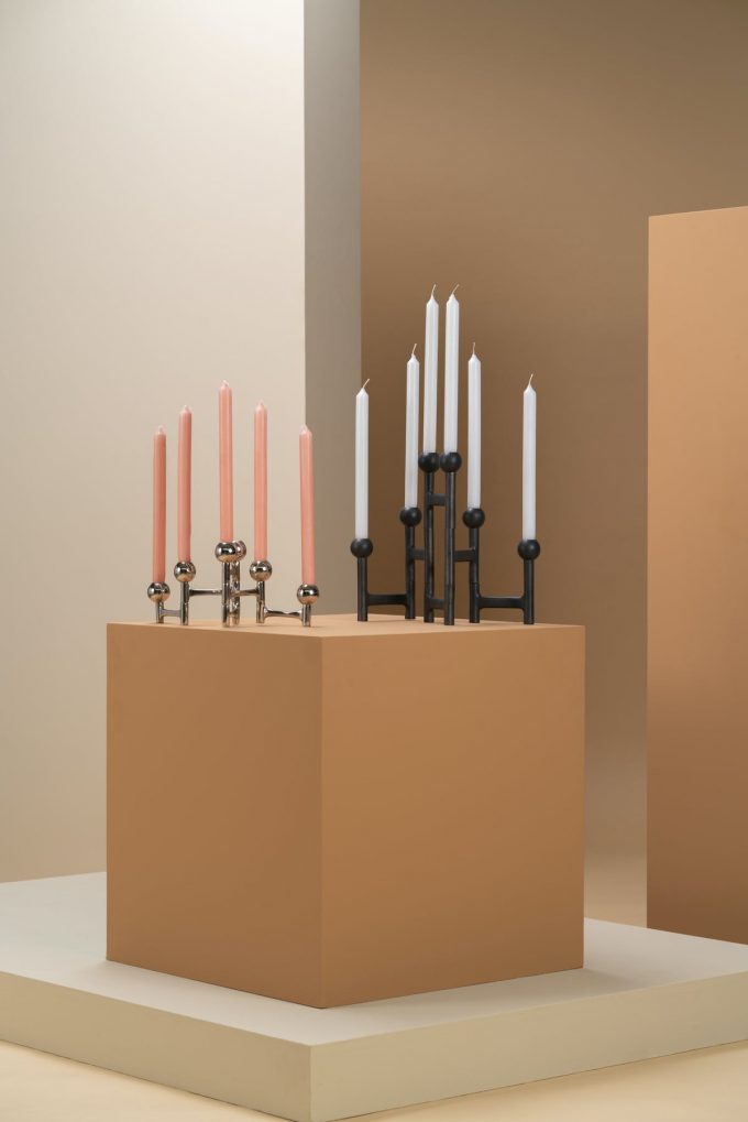 Candle Holder Folding Round Graphite