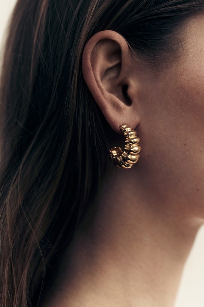 Kolczyki Caterpillar Gold