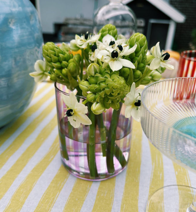 Blue Stripe Tea Light Holder