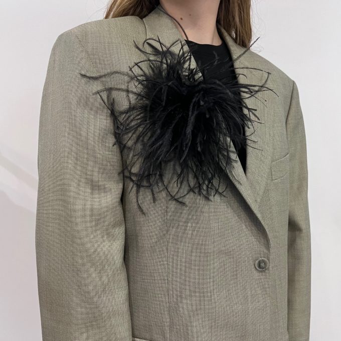 Black Feather Brooch