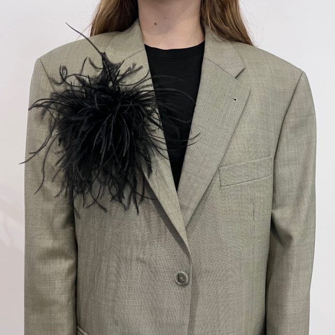 Black Feather Brooch