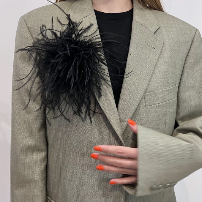 Black Feather Brooch