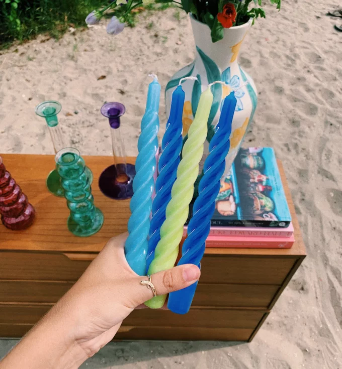 Twisted Candle Light Blue