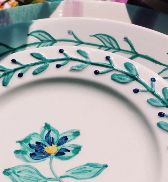 Hibiscus Ceramic Trinket Dish