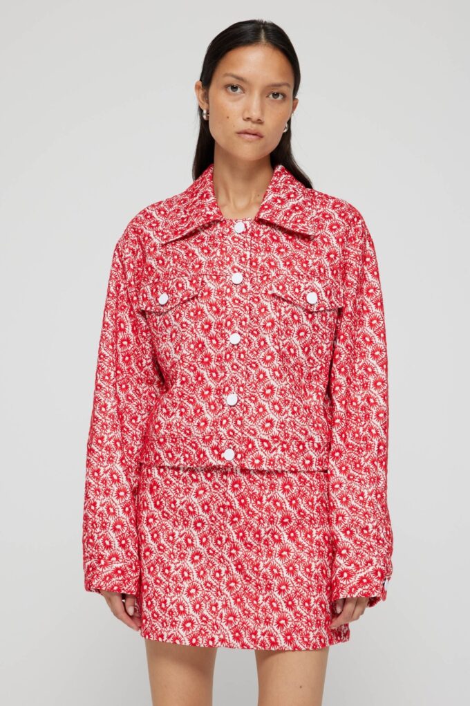 Embroidered Floral Denim jacket