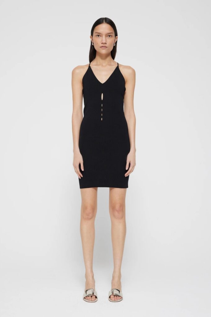 Knitted Cut out dress black