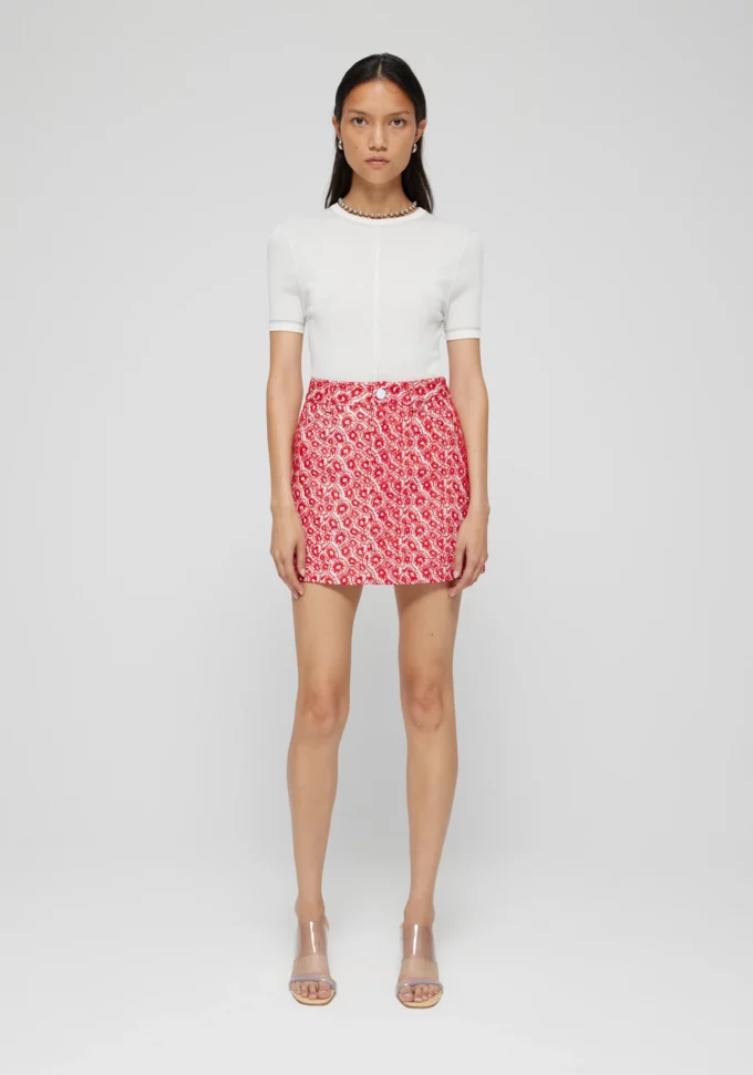 Embroidered Floral Skirt