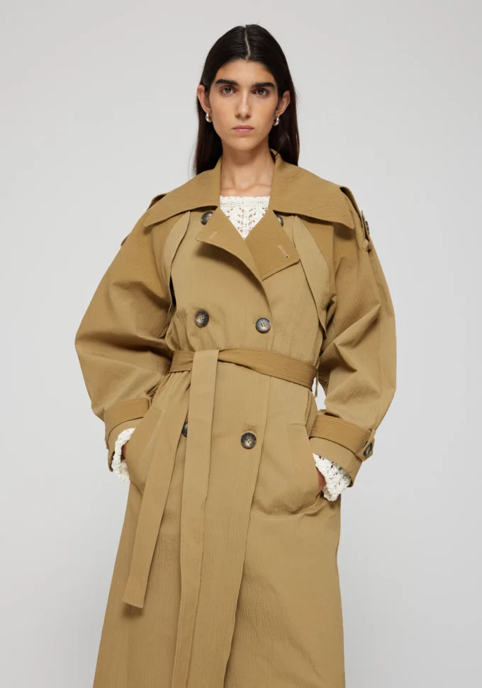Textured Trench Coat
