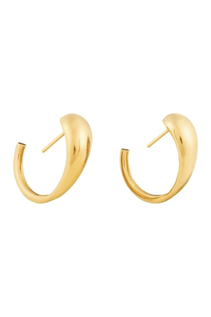 Wave Gold Hoop Earrings