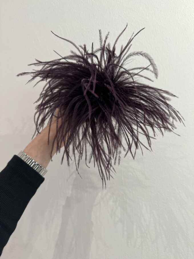 Bordeaux Feather Brooch