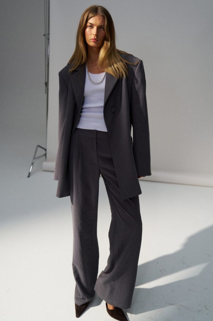 Nancy Low Rise Trousers Grey