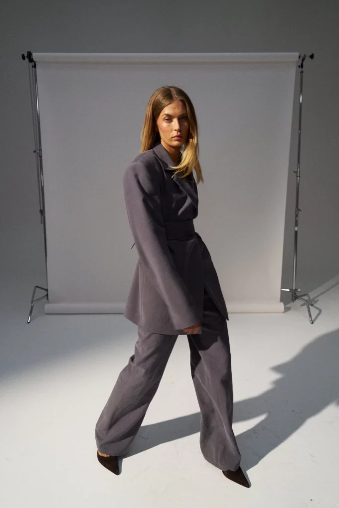 Nancy Low Rise Trousers Grey