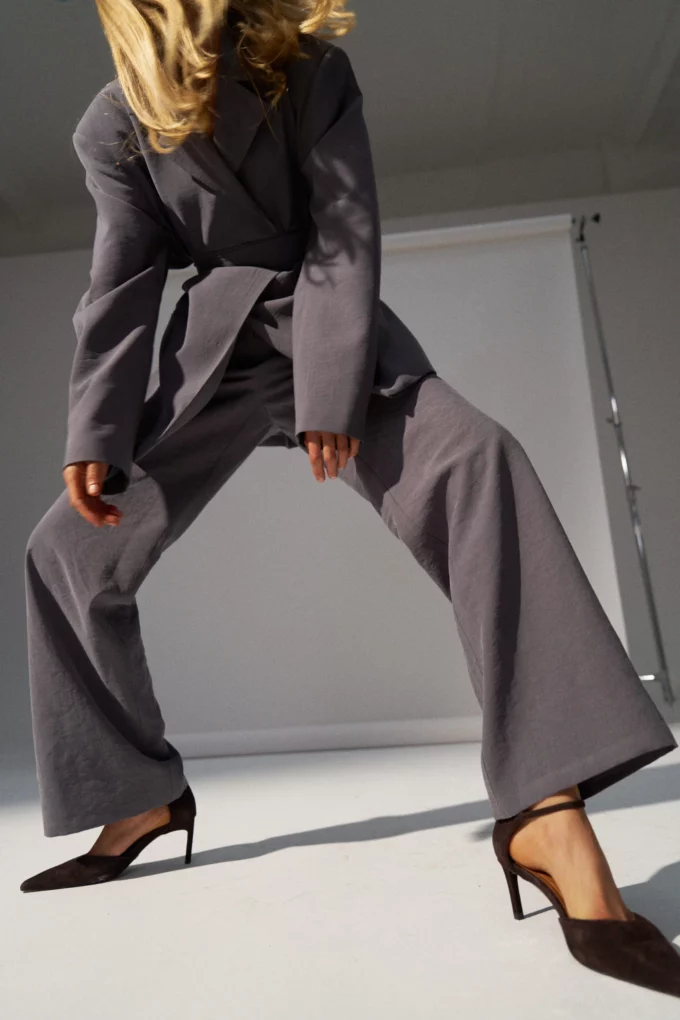 Nancy Low Rise Trousers Grey