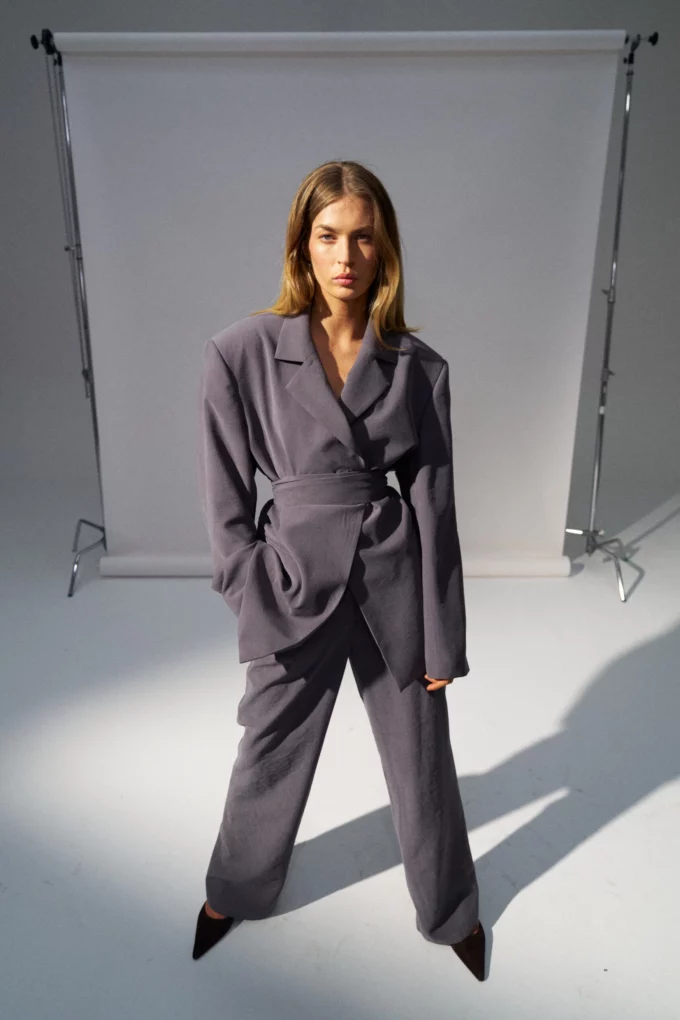 Nancy Low Rise Trousers Grey