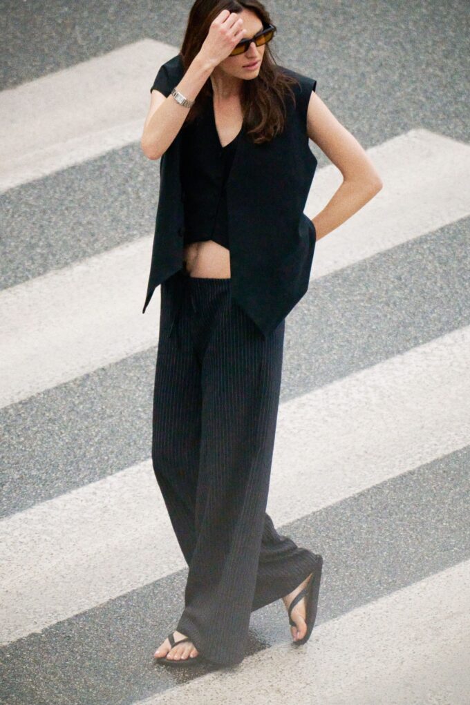 Edith Black Oversized Vest