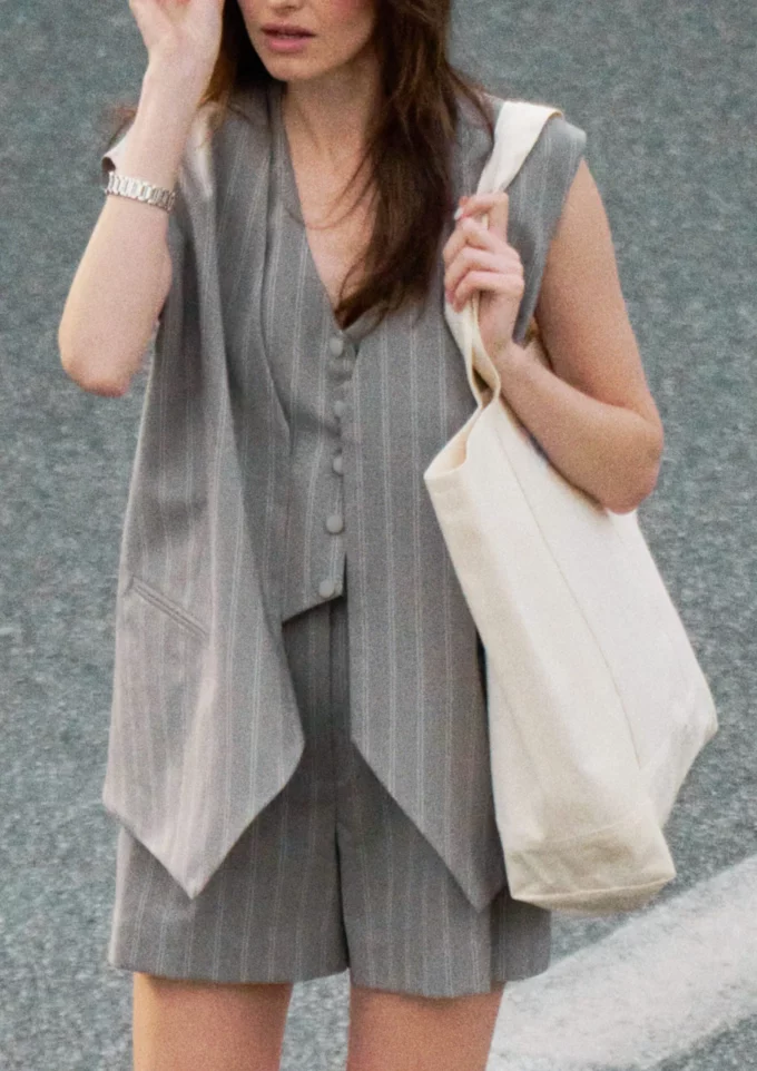 Cole Grey Pinstripe Shorts