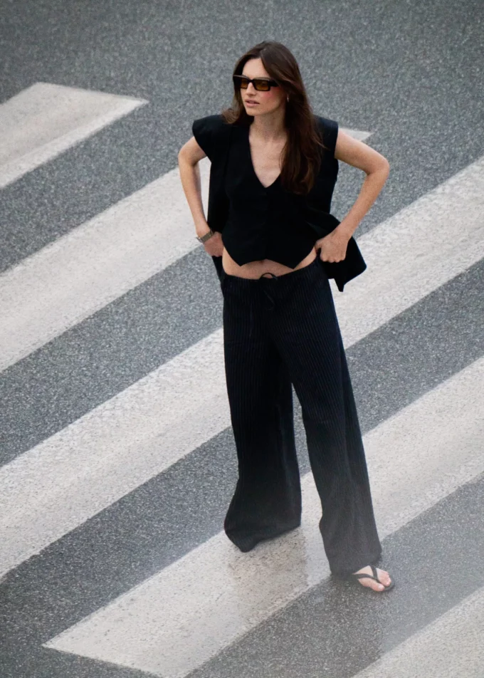 Mila Black Stripe Pants