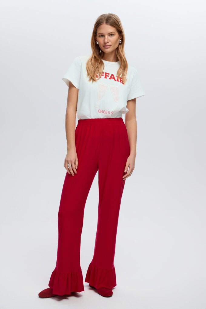 Spodnie Z Falbaną Red