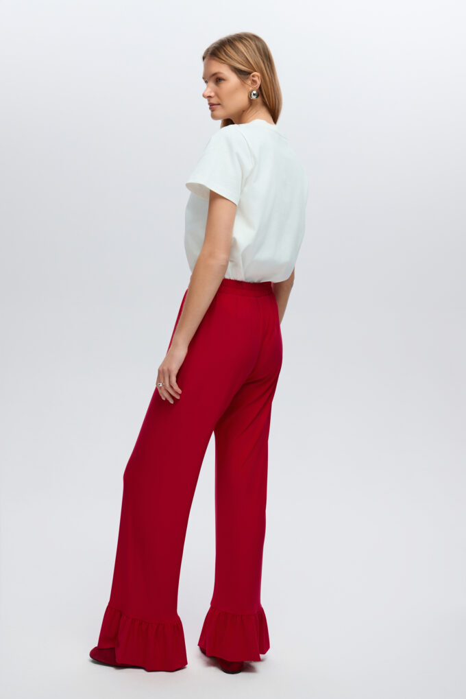 Spodnie Z Falbaną Red