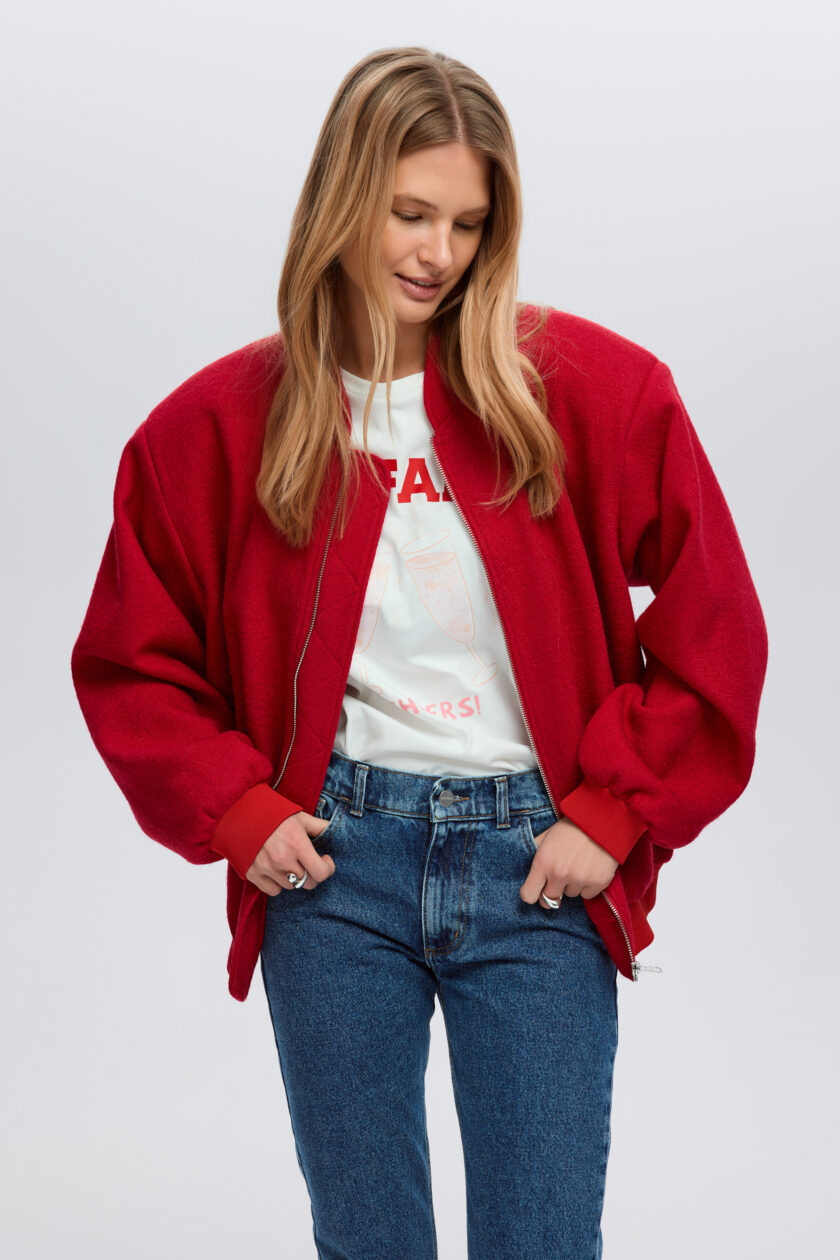 Kurtka Hailey Red Boucle - obrazek 4