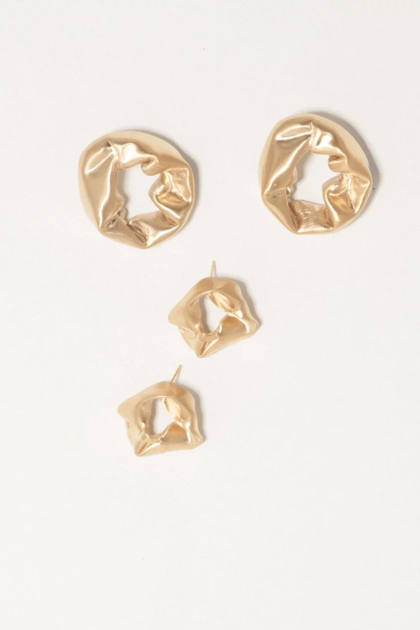 Notsobig Scrunch Gold Earrings - obrazek 3