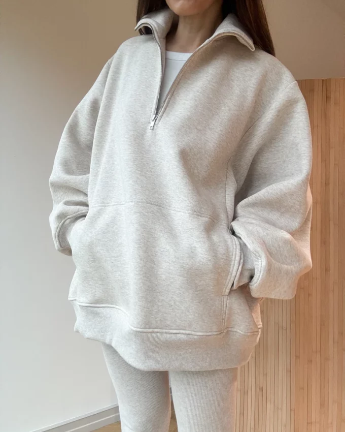 Bluza Zip Light Mocca Melange