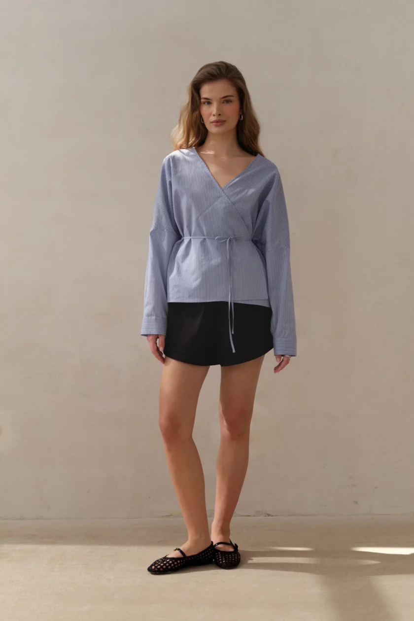 Aria Blouse Blue Stripes