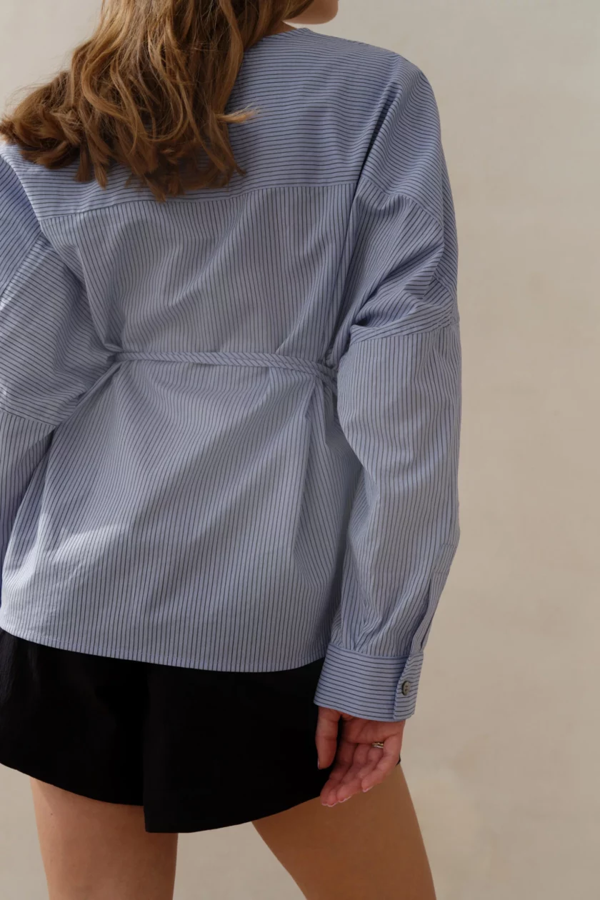Aria Blouse Blue Stripes - obrazek 3