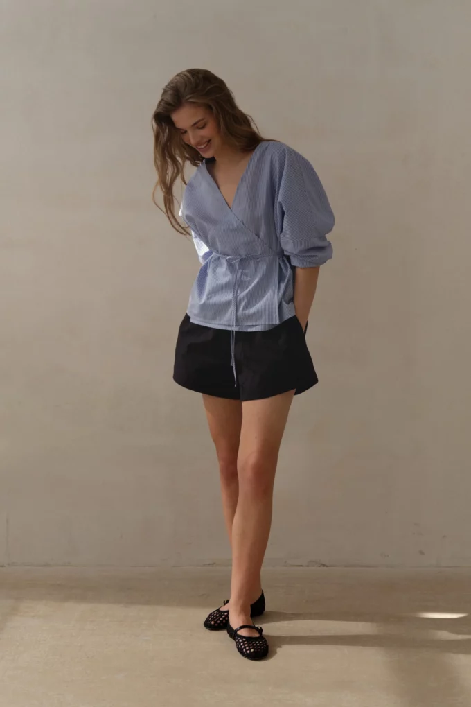 Aria Blouse Blue Stripes