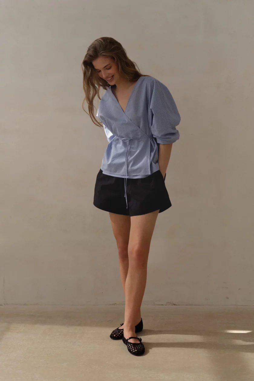 Aria Blouse Blue Stripes - obrazek 2