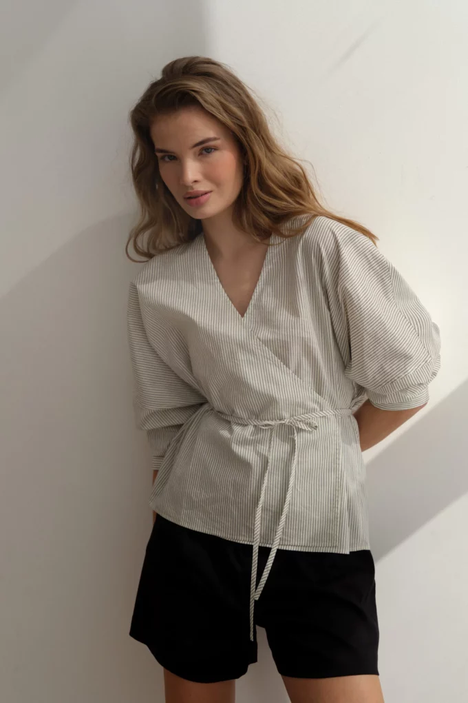 Aria Blouse Cream Stripes