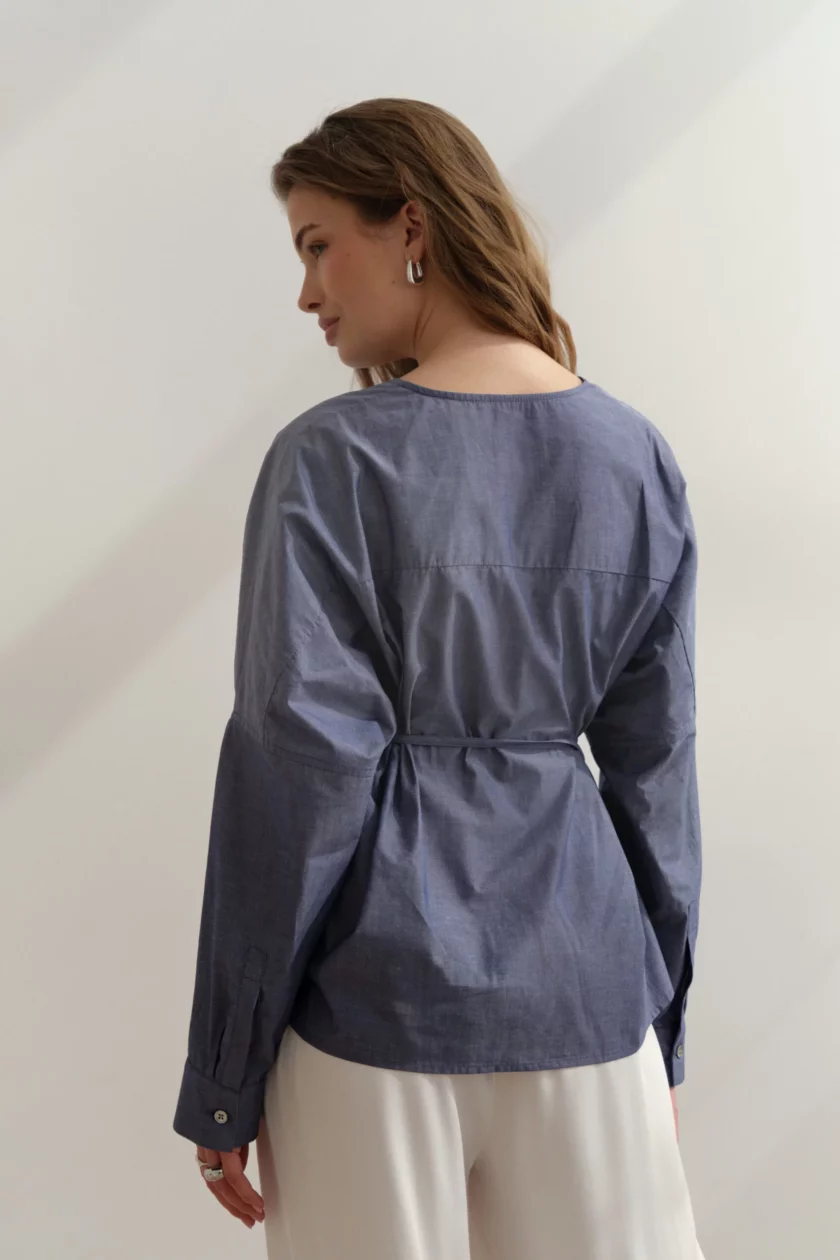 Aria Blouse Denim - obrazek 3