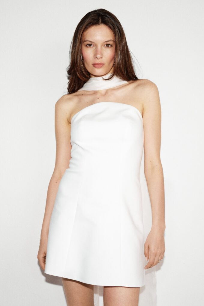 Sarah Strapless Dress White