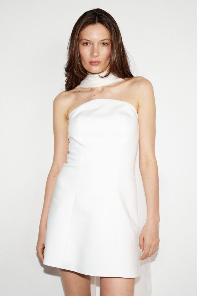 Sarah Strapless Dress White - Image 3