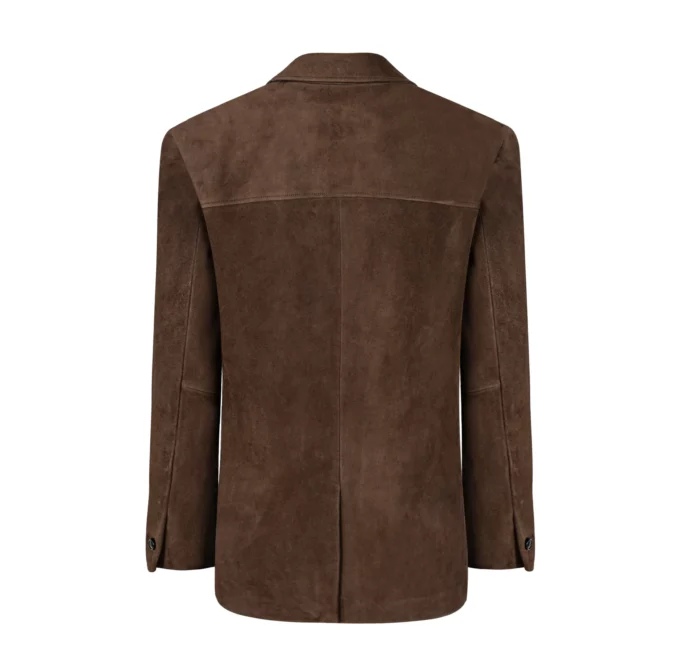 Amitie Suede Blazer In Chocolate Brown