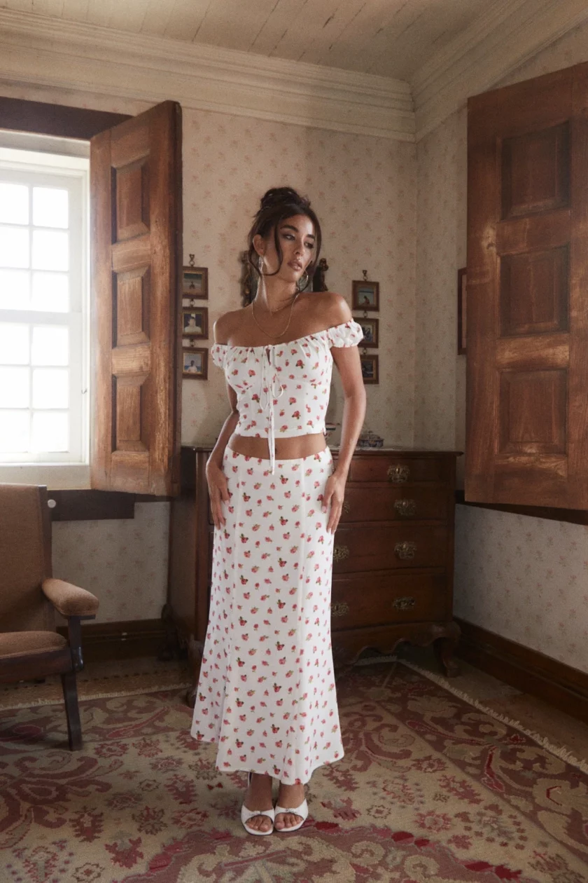 Bruna Skirt Fleur Blanc - Image 2