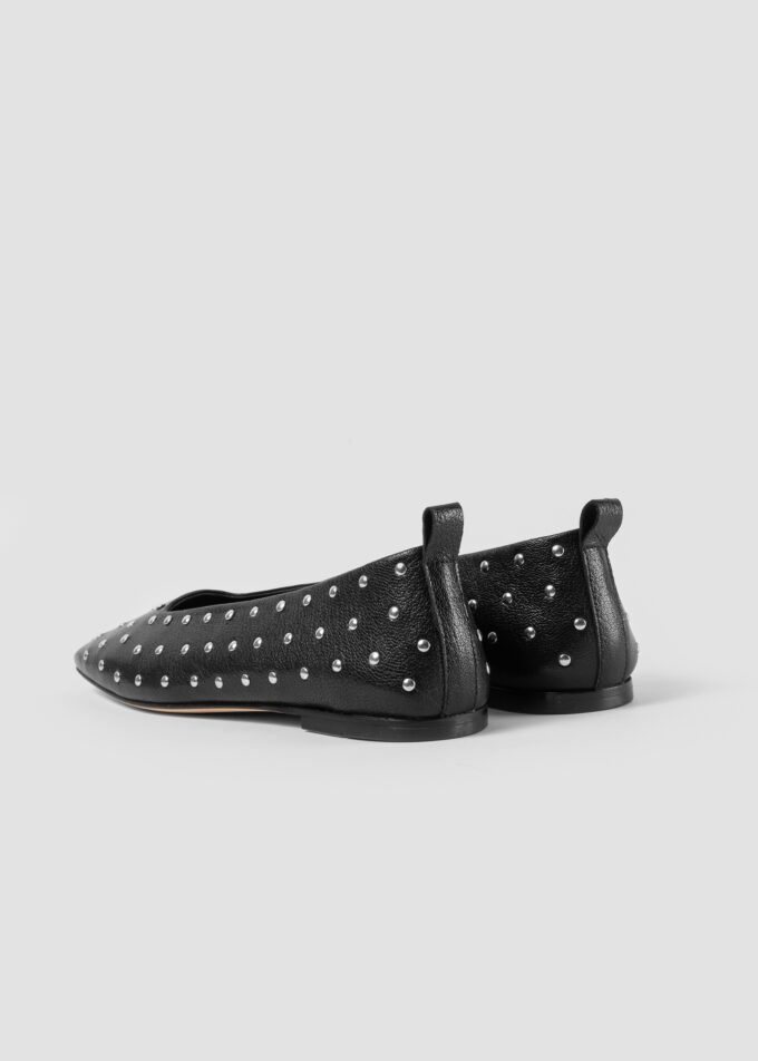 Rock Studded Ballerinas Black