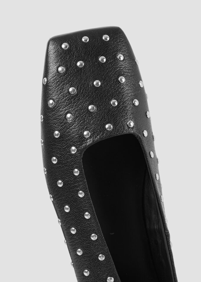 Rock Studded Ballerinas Black