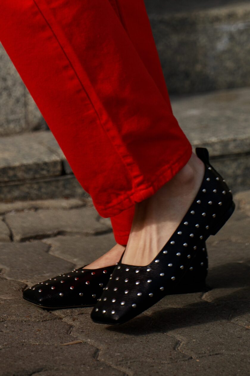 Rock Studded Ballerinas Black - Image 7