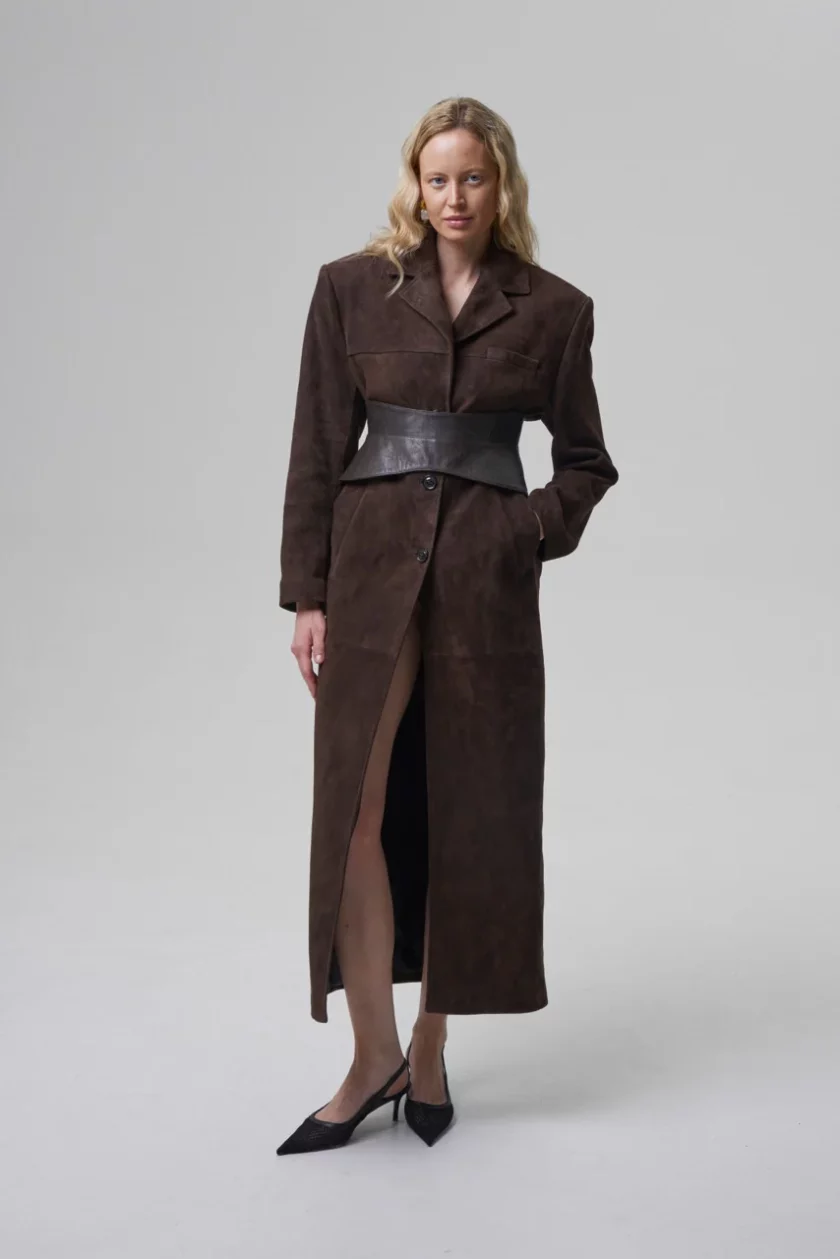 Admiration Leather Belt In Chocolate Brown - obrazek 2