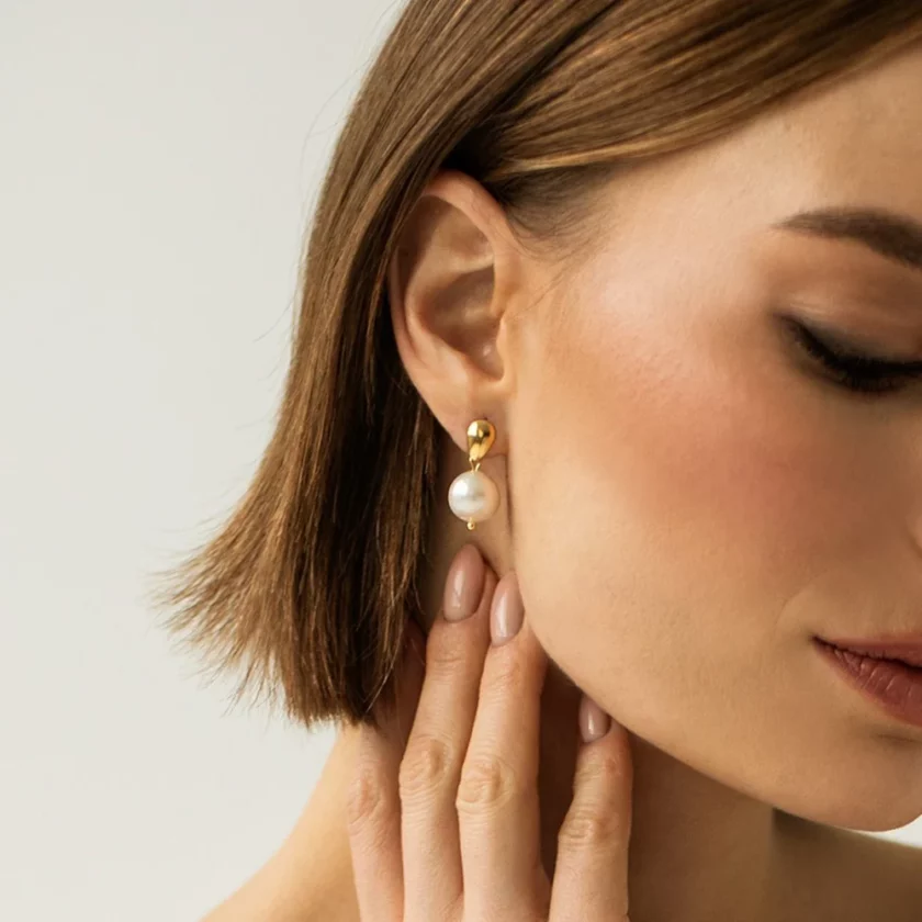 Estelle Earrings Gold - obrazek 2
