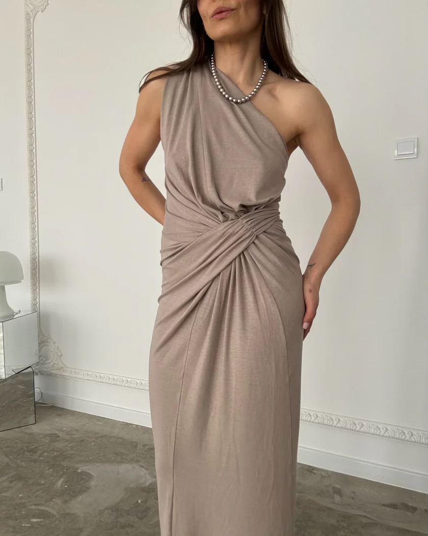 Sukienka Linea Taupe - obrazek 6