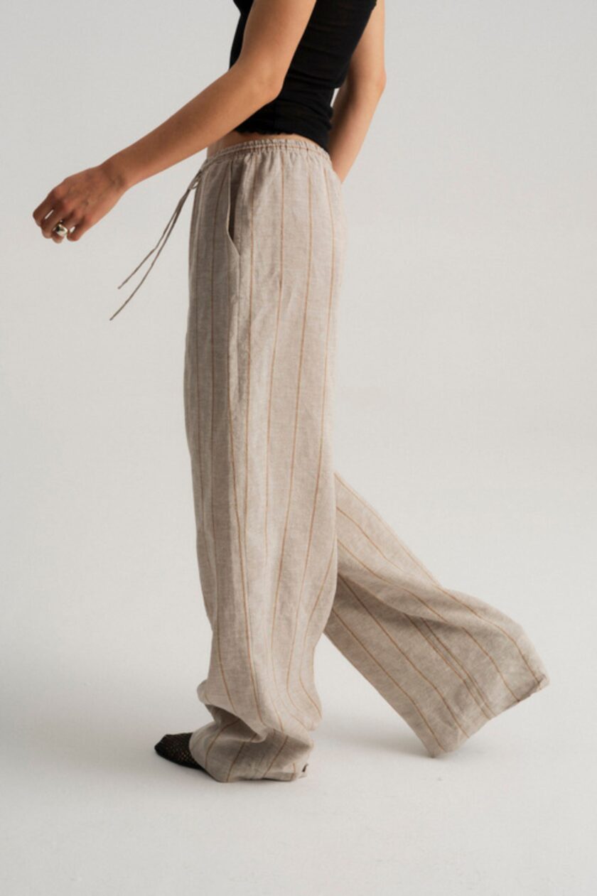 Spodnie Taya Linen Sand - obrazek 3