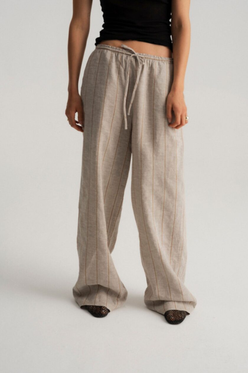Spodnie Taya Linen Sand - obrazek 2