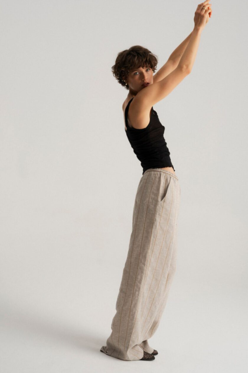 Spodnie Taya Linen Sand - obrazek 4